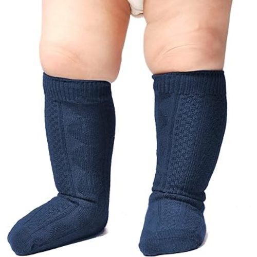 EPEIUS Unisex-Baby Seamless Ribbed/Cable Knit Knee High Socks (Pack of 3/6)