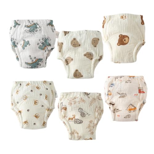 Baby Training Underpants,Soft Cotton Absorbent Potty Training Underwear For Baby Boys And Girls 6 Pack