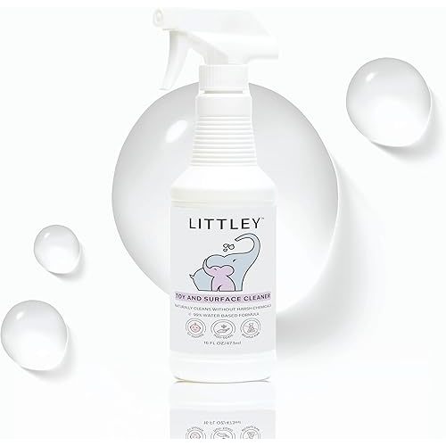 Littley Toy & Surface Cleaner | 16 oz | Alcohol-Free HOCl Spray for Baby Toys & High-Touch Surfaces | Fragrance-Free Formula | Gentle Cleaning for Everyday Messes