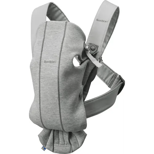 BabyBjörn Baby Carrier Mini, Light Gray, 3D Jersey | Infant Carrier (7-25 lbs), Ergonomic, Easy-to-Use