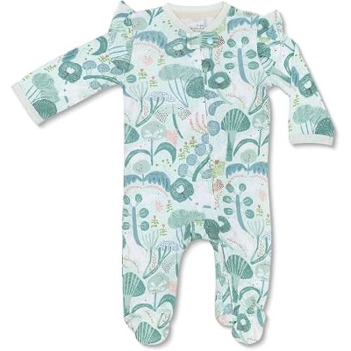 Apple Park Kids zip ruffle baby footie pajama | SUPER-soft organic cotton | sleepers and onesie