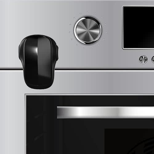 Moonybaby Childproof Oven Door Lock, Child Safety Oven Front Lock(ONLY for Flat Surface), Heat-Resistant, No Tool Needed, Jet Black