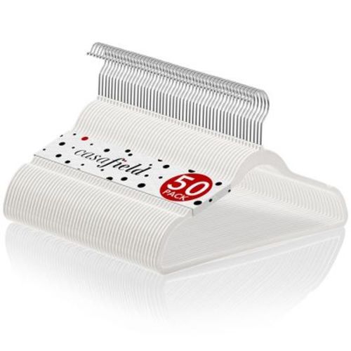 Casafield Velvet Suit Hangers, Space Saving, Non-Slip & Chrome Swivel Hook - Set of 50