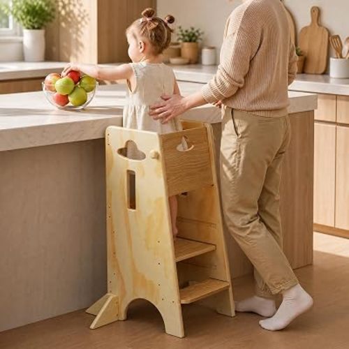 COSYLAND Toddler Standing Tower Kitchen Stool Adjustable Toddler Tower