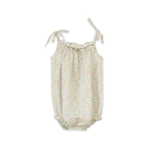 Baby Romper with Smocked Neck