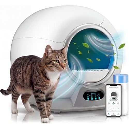 Petcove Automatic Self Cleaning Litter Box for Multiple Cats - PurrTek with Smart App Control (5GHz Wi-Fi), Triple Odor Control, Quiet Operation & Advanced Safety Sensors