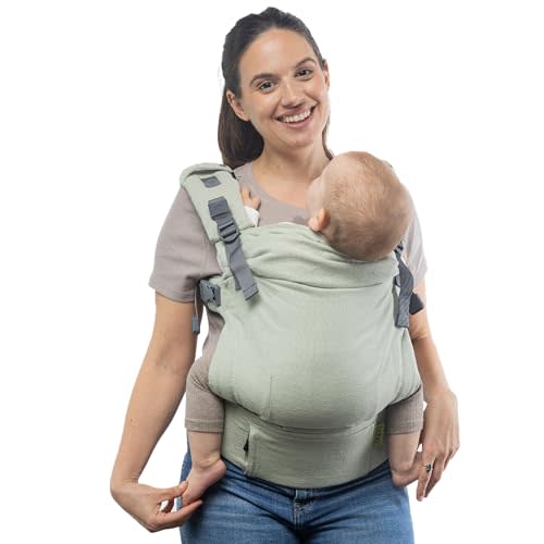 Boba X Baby Carrier Newborn to Toddler - Breathable Linen Blend, Certified Hip Healthy, Lightweight, Petite to Plus Size 7-45 lbs, Micro-Adjustable Baby Carrier from Newborn (Linen Willow)