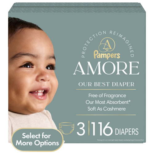 Pampers Amore Baby Diapers Size 3, 116 Count (Select for More Options)