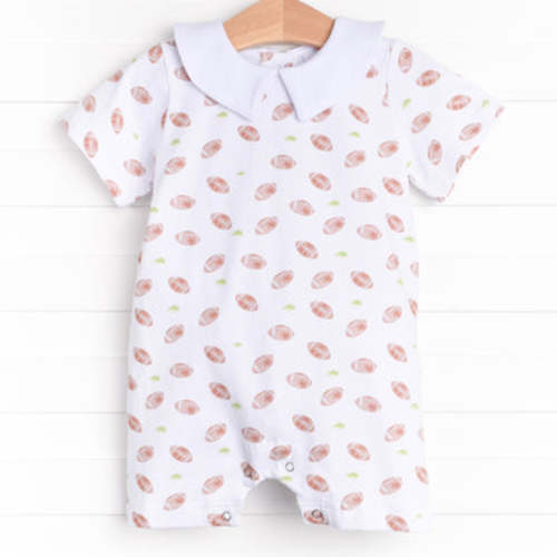 Touchdown Time Romper, White 9M – Stitchy Fish