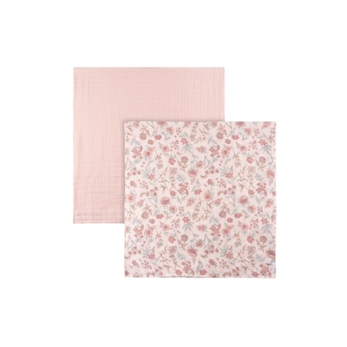 Muslin Swaddle Pink Floral Blankets 2-Pack