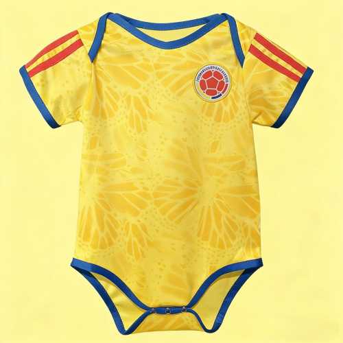 Colombia Baby Soccer Jersey Bodysuit | Custom Name & Number | Infant Retro Soccer Kit