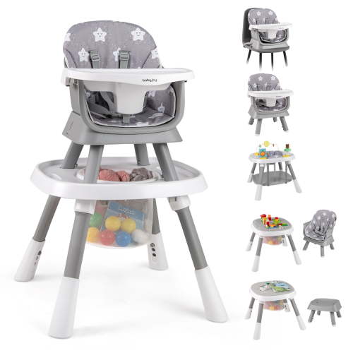 Gymax 16-in-1 Baby High Chair w/ Activity Center Booster Seat Building Block Table Gray - Walmart.ca