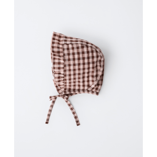 GINGHAM RUFFLE BONNET