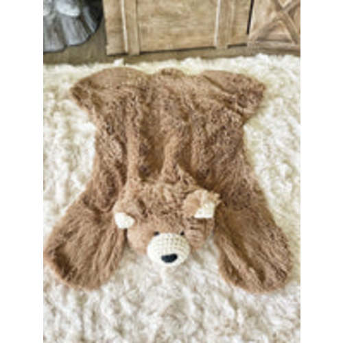 Brown Minky Bear Rug | Soft Nursery Bear Rug – ClaraLoo