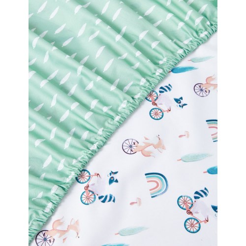 Teeny Weeny Woodland Fitted Cot Sheets, 2-Pack
