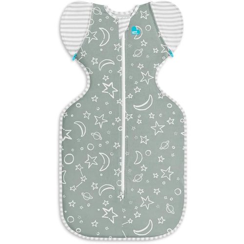 Love to Dream Swaddle Up Transition Bag Viscose Bamboo, Large (8.5-11kg), Ideal for Moderate Room Temperatures (20-24°C), 1.0 TOG, Olive Stars & Moon