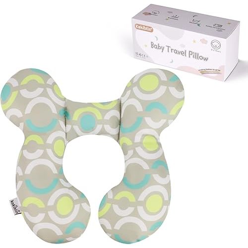 KAKIBLIN Baby Travel Pillow, Upgraded Baby Neck Pillows for Car Seat, Infant Neck Support Pillow for Head and Neck,Newborn Head Support for Car Seat,Pushchair
