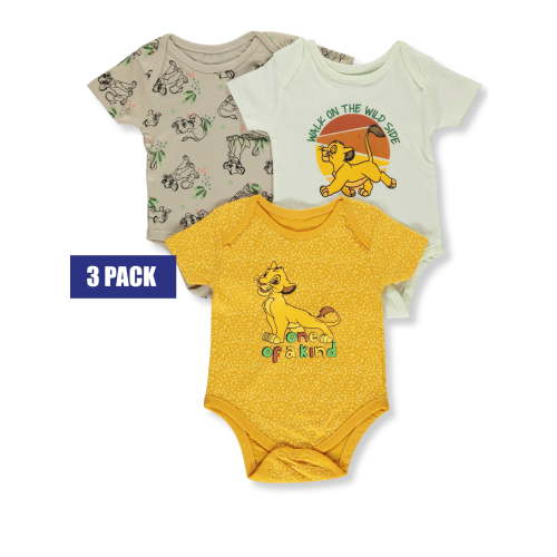 Disney The Lion King Baby Boys' 3-Pack Bodysuits Color: orange/multi Size: 6 - 9 months
