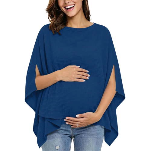 ZGRBOU Women Pregnant Nursing Cover Multi Use Privacy Poncho Portable Breast Feeding Covers Cotton Breathable Soft Shawl