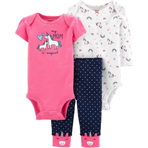 3-Piece Unicorn Little Character Set - Pink/Navy - NB