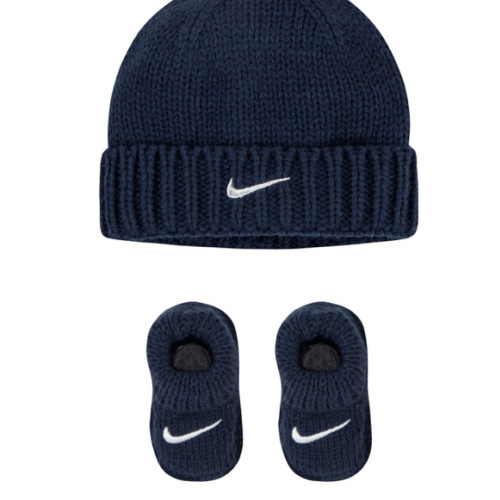 Newborn Baby Nike Knit Hat and Booties 2-Piece Set