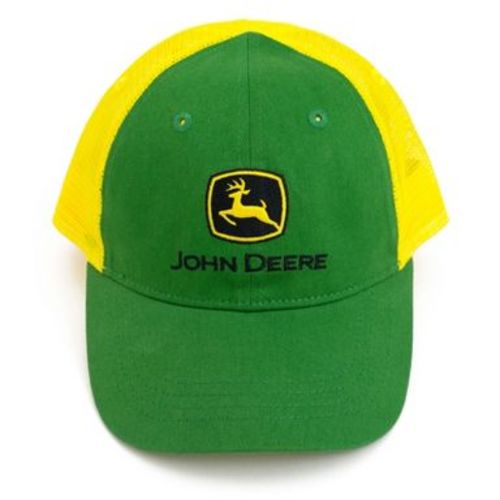 John Deere One Size Toddler Mesh Adjustable Snapback Baseball Cap Green / Yellow Logo OS Toddler