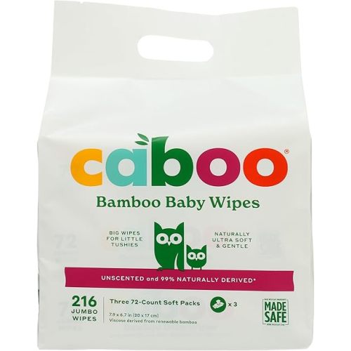 Caboo Bamboo Baby Wipes Bundle, Cruelty Free, Eco-Friendly, 216 Pack (Pack of 6)