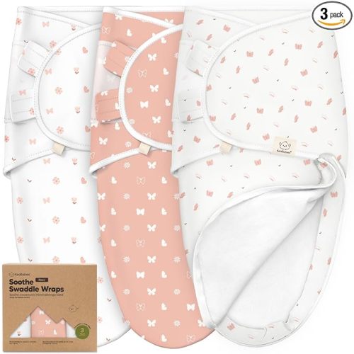 KeaBabies Newborn Swaddles with Zippers - 3-Pack Baby Swaddle Sleep Sacks 0-3 Months, Infant, Baby Girls, Boys, Soft & Durable Sleep Sack Newborn, Easy Diaper Change Swaddling Blanket(Butterflies, OS)