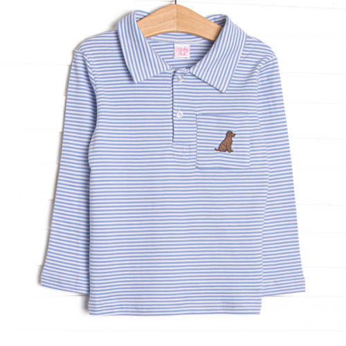 Labrador Love Pima Embroidered Shirt, Blue – Stitchy Fish