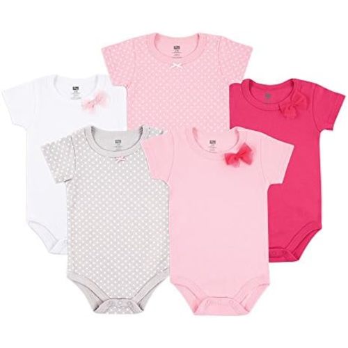 Hudson Baby baby-girls Cotton Bodysuits 5-pack