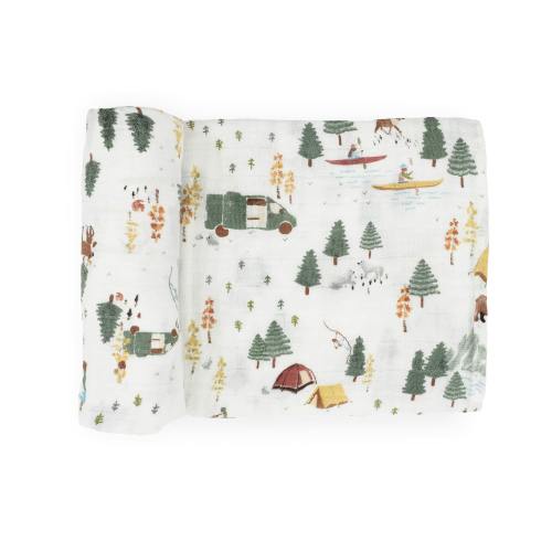 Organic Cotton Muslin Swaddle Blanket - Alpine Adventure