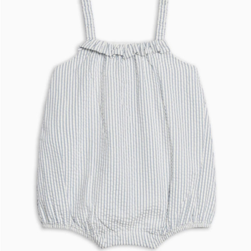 Rosalie Seersucker Ruffle Bubble Romper