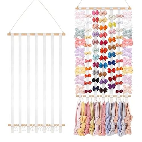 kangaroo Headband Holder Hair Bows Organizer for Baby Girls Large Capacity Bow Holder Hair Accessories Wall Hanging Organizer for Toddler Baby Girl Nursery Room Decor