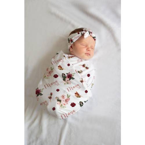 Fairy Swaddle Set, Fairy Garden Swaddle Blanket, Fairy Swaddle, Personalized Fairy Blanket, Fairy Nursery, Butterfly Fairy Blanket F84