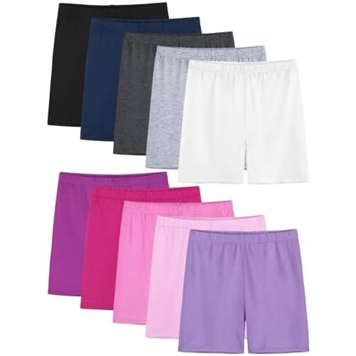 FEOEOR 10 Pack Girls Dance Shorts Cartwheel Toddler Biker Under Dress Multi-Color Kids Bike Shorts Girls Clothes