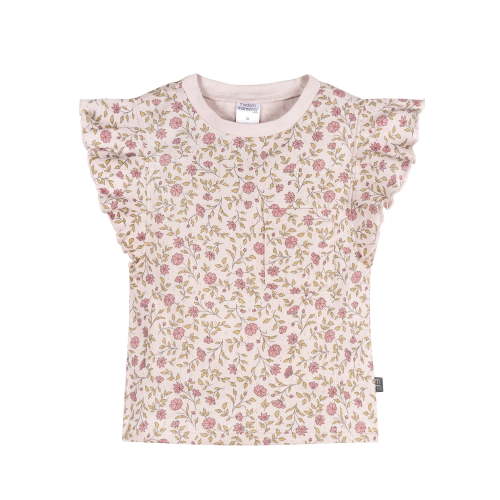 Modern Moments by Gerber Baby and Toddler Girl Organic Pleated Ruffle Sleeve Top, Sizes 0/3 Months - 5T