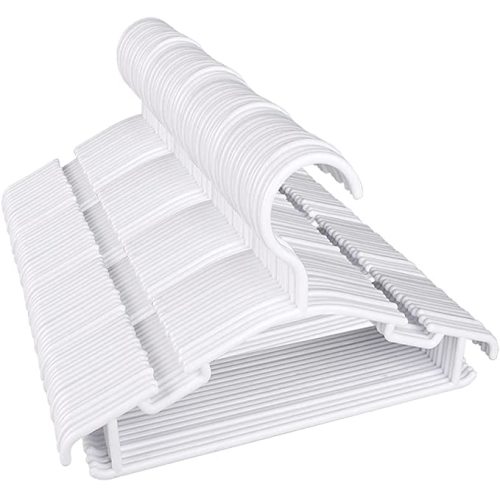 GoodtoU Lot de 100 cintres en plastique robustes pour placard, pour nouveau-né, nourrisson, tout-petit, petite chambre d'enfant, petits vêtements (blanc)