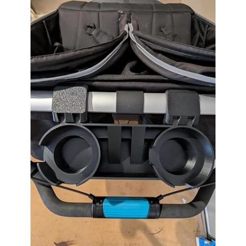 3-in-1 Cup Holder Fit for Thule Strollers, with Phone Holder and Double Cup Holder,Compatible for Urban Glide 2/3, Single/Double Jogging Strollers | Easy Tool-Free Install (Grey)