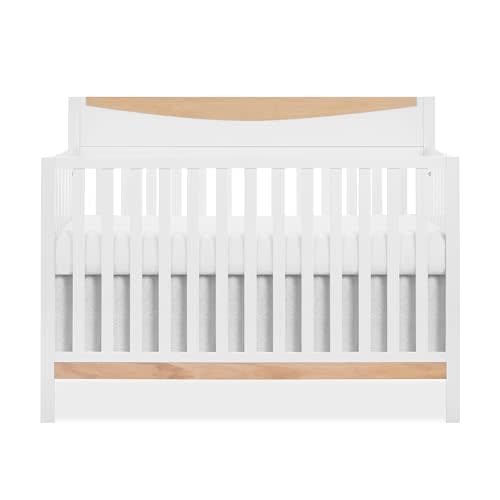 Dream On Me Emerson 5-in-1 Convertible Full-Size Baby Crib, White Oak | Converts to Toddler, Day & Full-Size Bed, 3-Position Mattress Heights, GREENGUARD Gold Certified, Fits Standard Baby Mattress