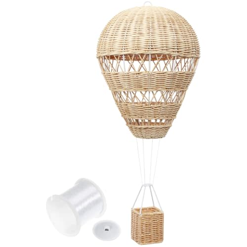 BESTOYARD Hot Air Balloon, Woven Hot Air Balloon Floating the Skies for Kid Room, Preschool, Nursery, Photo Prop - 22.44 X 9.05 X 9.05 Inch