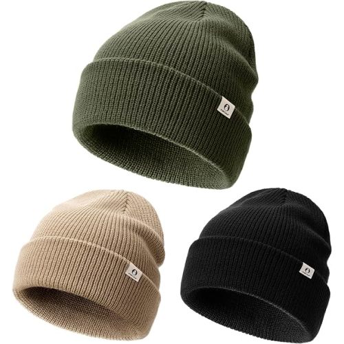 FURTALK Toddler Beanie Baby Kids Winter Hat Infant Girls Knitted Cap - Color: Black+light Khaki+green