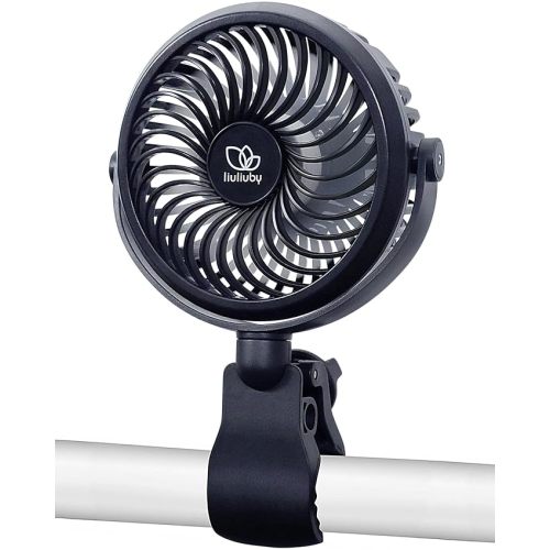 liuliuby Baby Stroller Fan with Clip | Clip On Fan for Baby Car Seat | Portable & Rechargeable with Durable Clamp | Stroller Accessories | Small Cooling USB Chargeable Battery (Jet Black)
