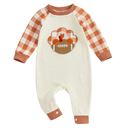 BemeyourBBs Newborn Baby Boy Fall Winter Clothes Button Long Sleeve Romper Jumpsuit Cute Infant One Piece Outfit