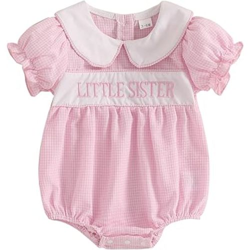 Baby Girl Summer Clothes Cute Embroidery Short Sleeve Smocked Romper Newborn Girls Gingham Bodysuit Dress