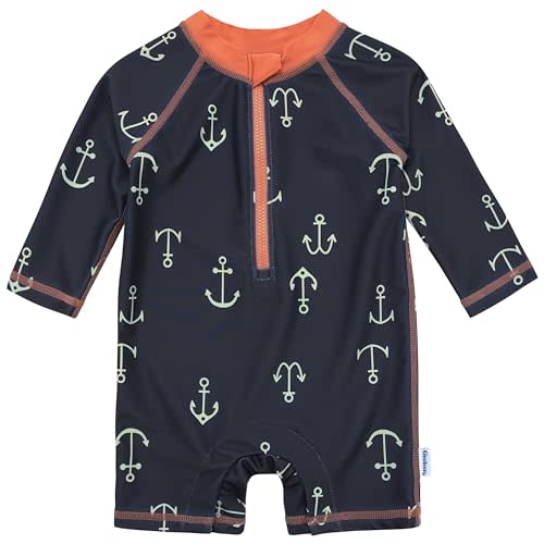 Gerber Baby Boys' Toddler Long Sleeve One Piece Sun Protection Rashguard Swimsuit