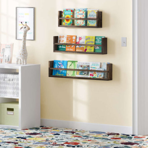 Millwood Pines Demarkus 3 Piece Paulownia Solid Wood Floating Shelf | Wayfair