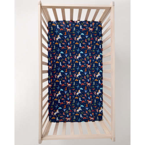 Blue Rancher Roundup Fitted Crib Sheet | Little Sleepies