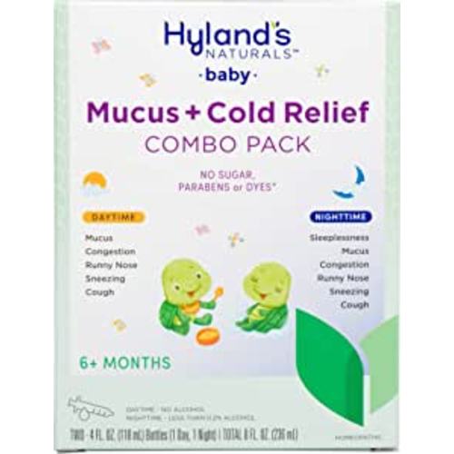 Hyland's Naturals Baby Mucus and Cold Relief, Day & Night Value Pack, Infant And Baby Cold Medicine, Decongestant And Cough Relief, 8 Fl Oz : Health & Household