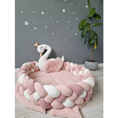 Princess Pillow swan, Light blush with gold or silver, Baby shower gift. Decorative pillows, Baby Room Decor, kids nursery decor playroom