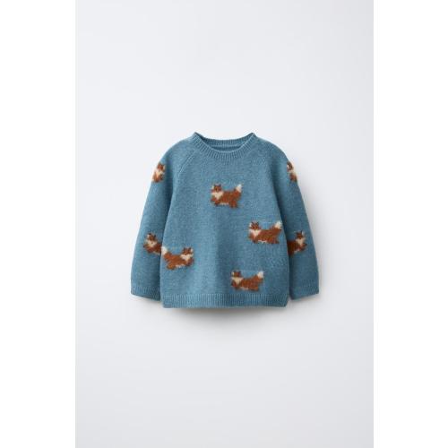 FOX KNIT SWEATER - Mid-blue | ZARA United States
